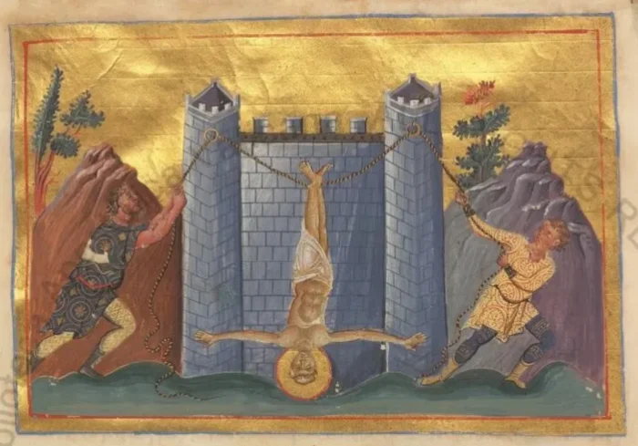 Philip crucified upside down in hierapolis